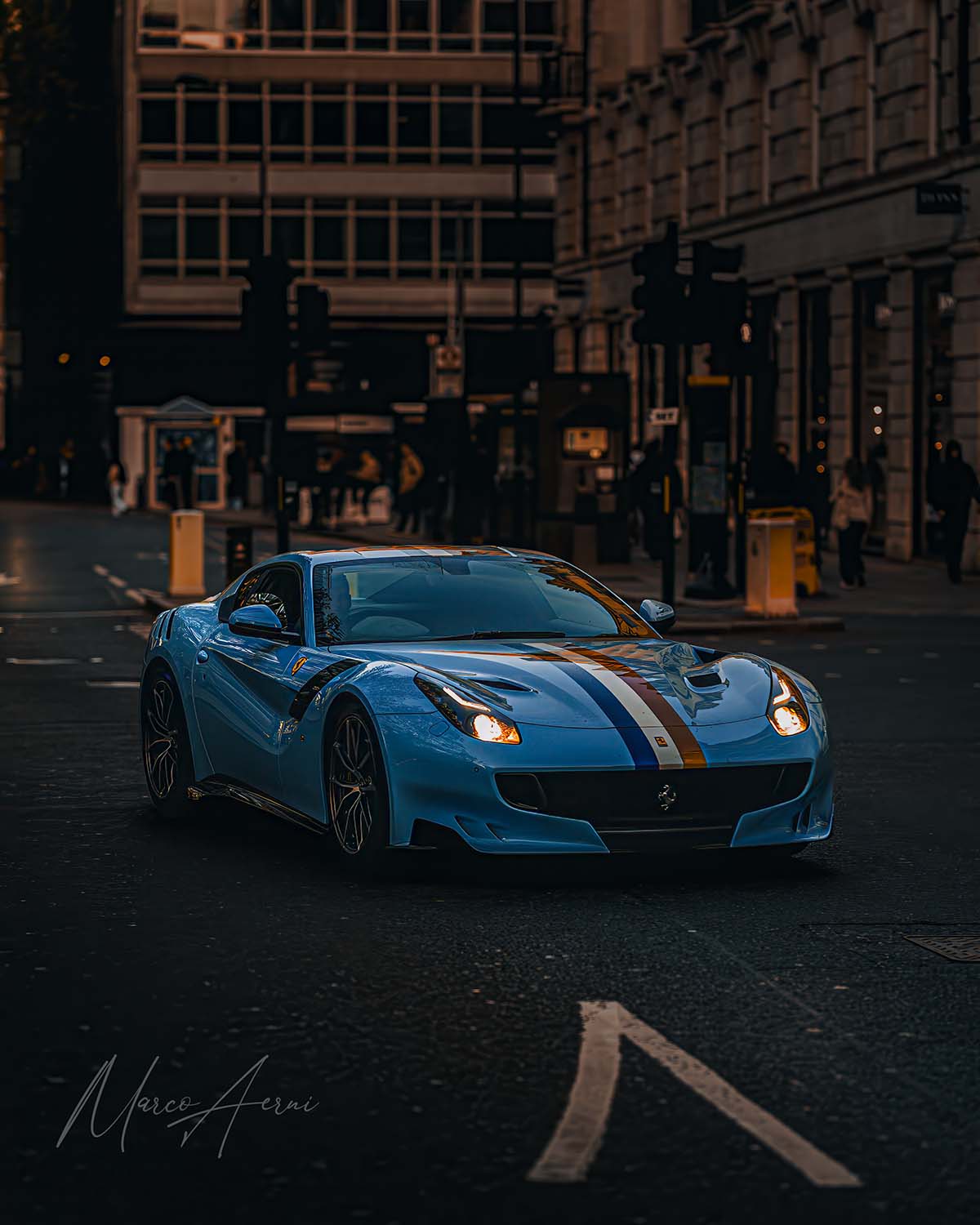 Poster "Ferrari F12tdf – Golden Hour City" 60X40cm