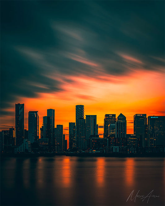 Canary Wharf Skyline at Golden Hour 60x80cm